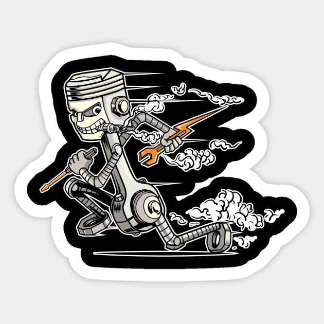 The piston speed run Sticker by JASartos